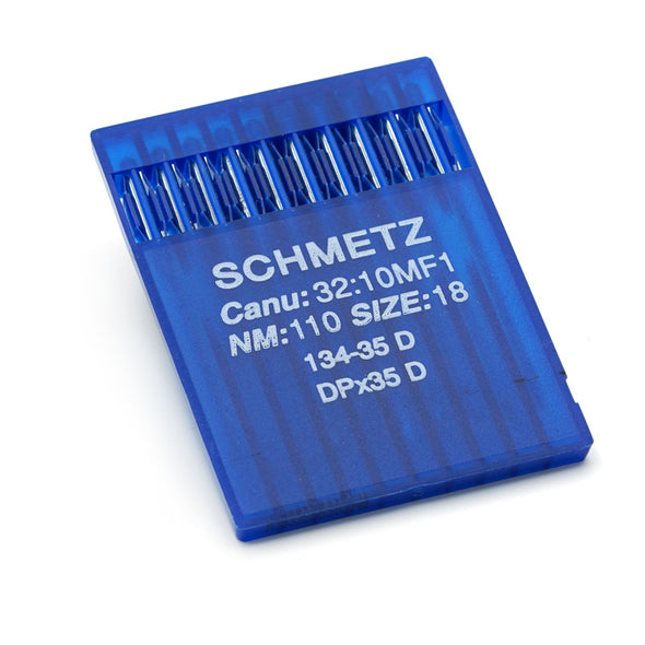 Set 10 Pcs. Needles for Industrial Sewing Machine, 134 LR 110/18, Schmetz