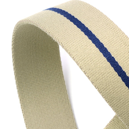 1 Meter Premium Webbing 30 mm, Cream / Blue