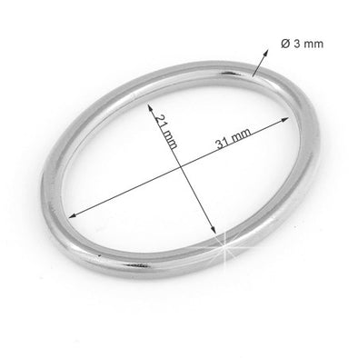 Inel Oval 3.1 cm Culoare Argintiu  