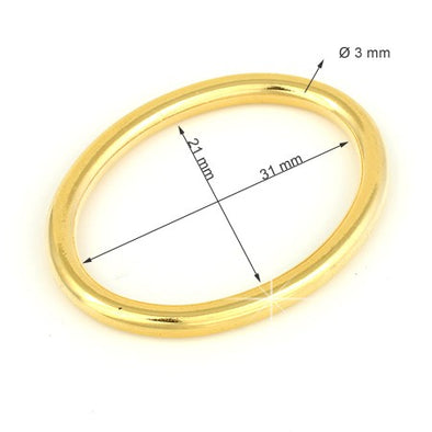 Inel Oval 3.1 cm Culoare Auriu  