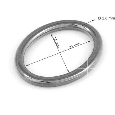 Inel Oval 2.1 cm Culoare Gri Cromat 