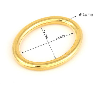 Inel Oval 2.1 cm Culoare Auriu  