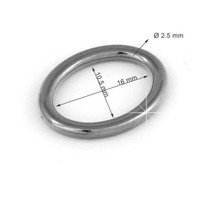 Inel Oval 1.6 cm Culoare Gri Cromat 