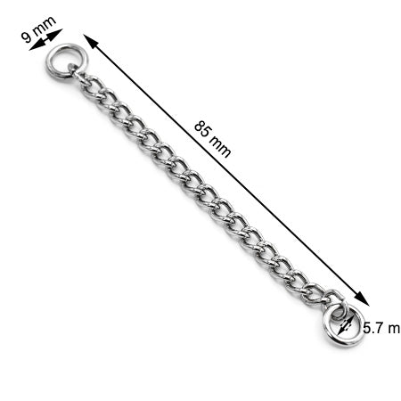 3 Pcs. Chain with Endlinks, Length 85 mm, Color Shiny Nickel, SKU 59/A-NKL