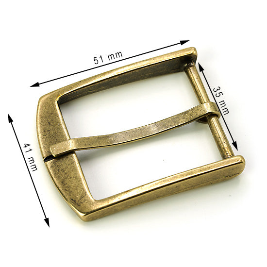 2 Pcs. Belt Buckle, 35 mm, Color Old Brass, SKU 9529/35-OTV