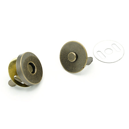 10 Pcs. Magnet Snaps, 18 mm, Color Old Brass