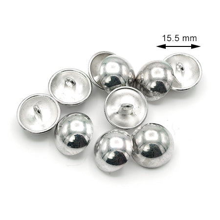 10 Pcs. Metal Button for Sewing, 15.5 mm, Color Shiny Nickel, SKU C759/24-NKL