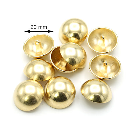 10 Pcs. Metal Button for Sewing, 20 mm, Color Matte Gold Free, SKU C759/36-OROF