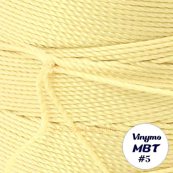 Vinymo MBT #5 Light Yellow 4, Handsewing Thread 0.5 mm, 100 m