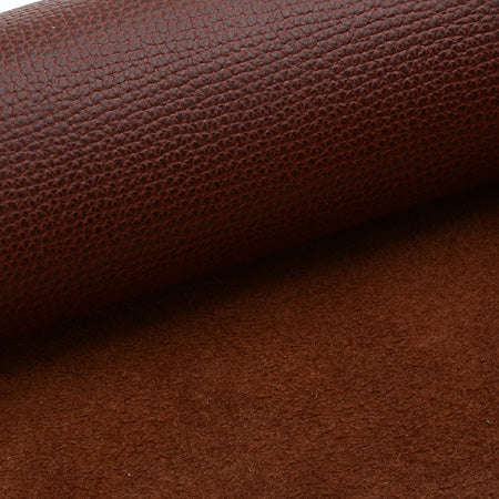 25x35 cm Leather Panel, Dark Brown Pebbled with Shadows, Soft, 1.2 mm