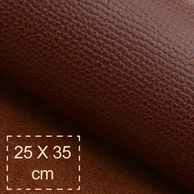 25x35 cm Leather Panel, Dark Brown Pebbled with Shadows, Soft, 1.2 mm