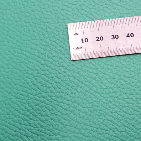25x35 cm Leather Panel, Light Green Pebbled, Soft, 1.5 mm