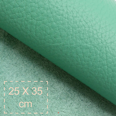 25x35 cm Leather Panel, Light Green Pebbled, Soft, 1.5 mm