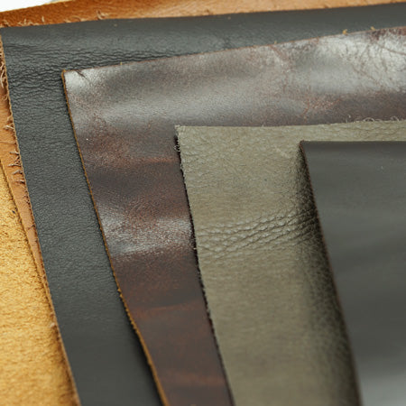 5 Pcs. 25x35 cm Leather Panel, Mixed Colors, Quality II-III, 1-1.5 mm