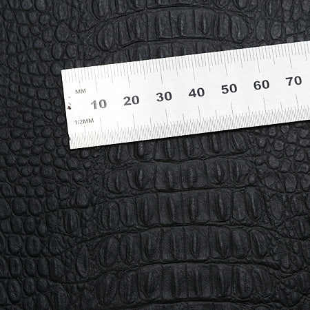 25x35 cm Leather Panel, Crocco Print Black, Soft, 0.9 mm
