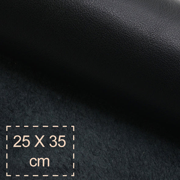 25x35 cm Leather Panel, Black Nappa, Soft, 1.2 mm