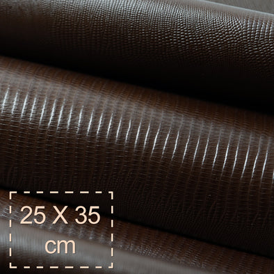 25x35 cm Suede Python Print Caramel, 1.2 mm