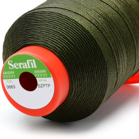 Serafil 15, Dark Green 663, Sewing Thread, Amann, 450 m