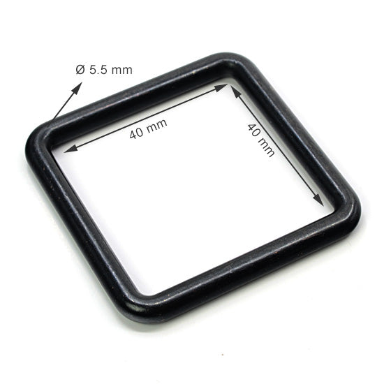 4 Pcs. Square Ring 40 mm, Black Copper, SKU SQZ40-RNFZ