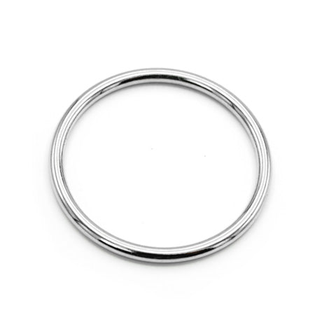 4 Pcs. Round Ring for Leatherwork, Size 35 mm, Color Shiny Nickel, SKU ZA35-NKL